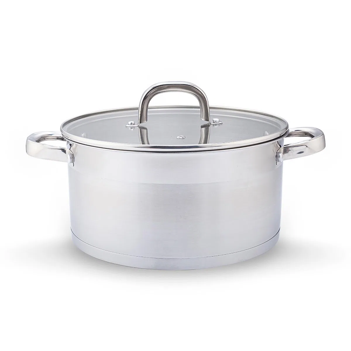 CASTEY - Olla Inox Essentials con Tapa 24 cm 5,4 L, Acero Inoxidable, Compatible con Inducción, Gas y Vitrocerámica, Olla Grande para Guisos y Sopas, Menaje de Cocina