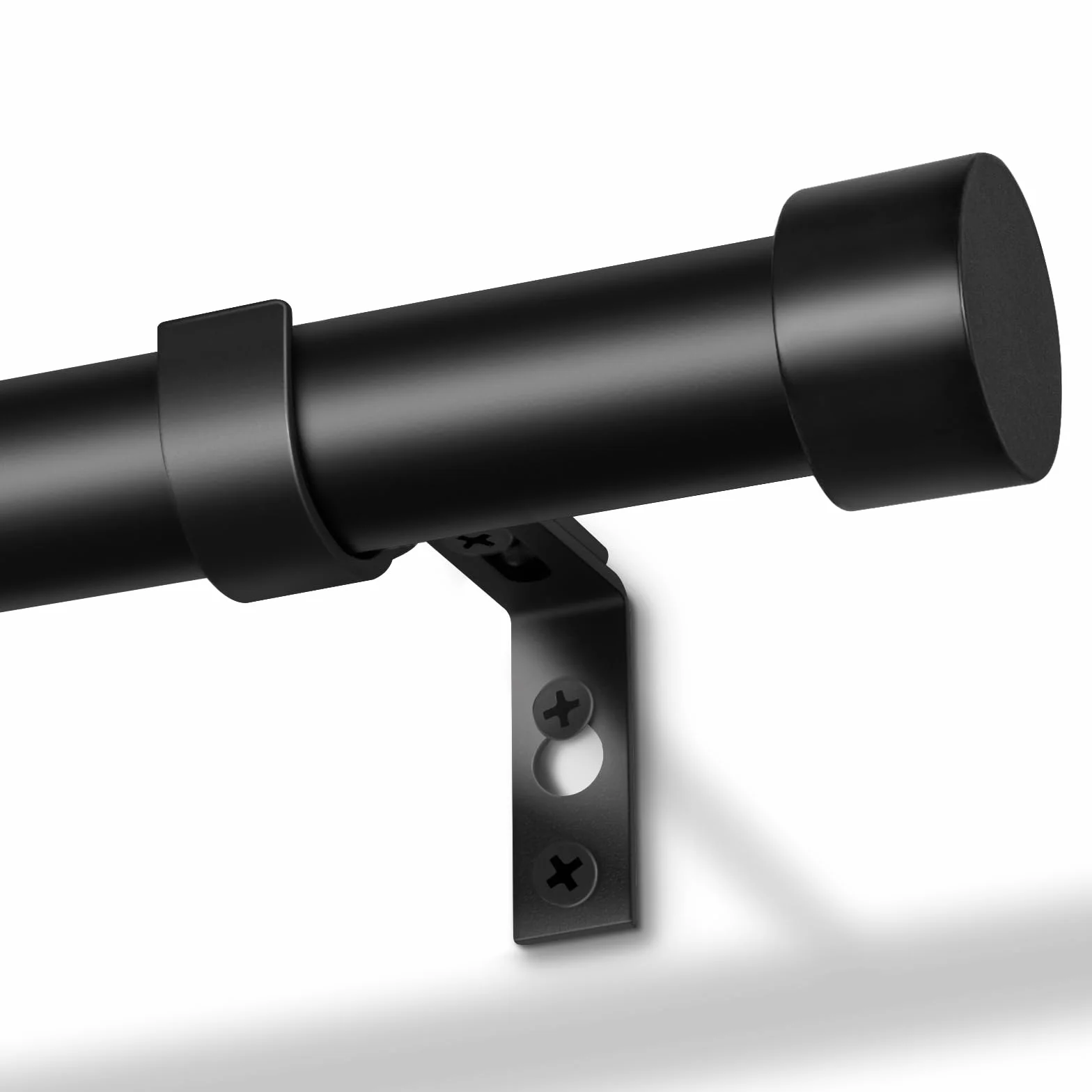Barra de Cortina Negro, 80-183 cm Barra extensible de 25 mm de diámetro, capacidad de carga máxima de 15 kg, ideal para terrazas, puertas correderas de vidrio y salas de estar.