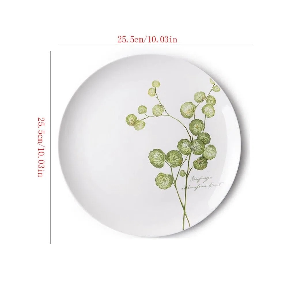 Platos para comer platear de cena con patrón de planta fresca, platear de cena occidental for el hogar, platear de carne, platear de cena, platear de fruta, vajilla Platos de cerámica para la cena
