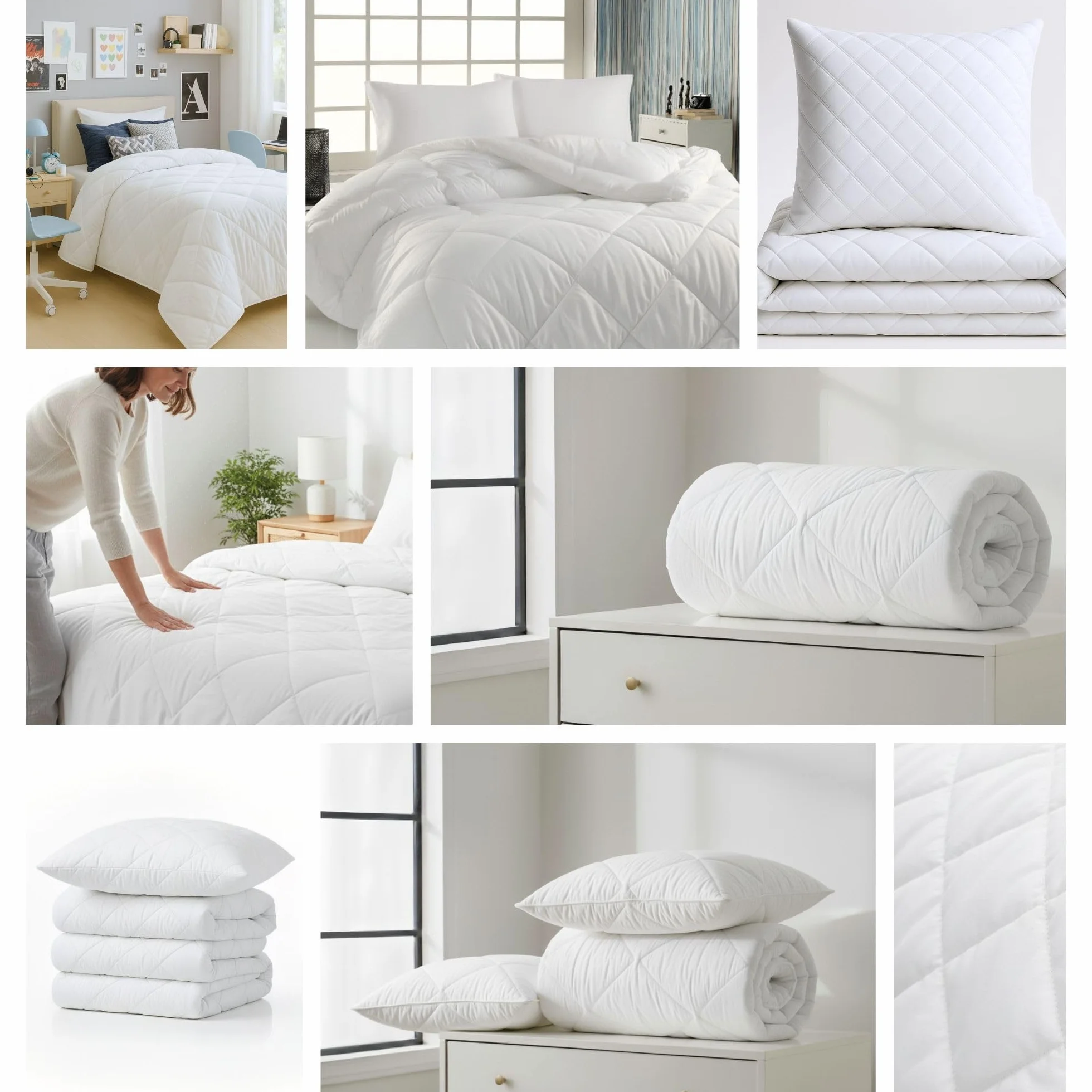 Amazinggirl Edredon para Cama 90 Relleno nórdico Verano 135 x 200 cm Edredones nórdico para Camas Edredón Acolchado Colcha de Microfibra Conjunto: Edredón Blanco con Almohada 40X80 Oeko-Tex