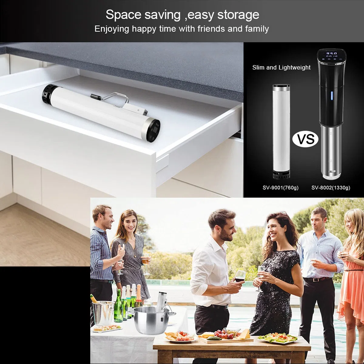 IPX7 Resistente al agua Sous Vide WiFi Precision Cooker Precision Cooker Inmersion Circulator con control preciso de temperatura y tiempo para una alimentación saludable