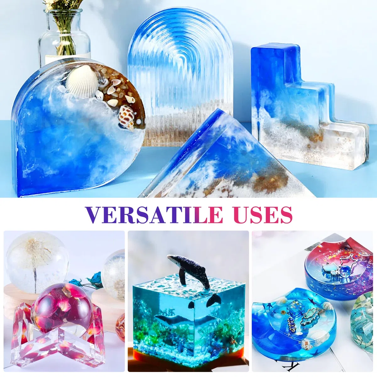 Resina epoxi de endurecimiento rápido, 4 horas de desmoldeo - Resina transparente de 100 oz con endurecedor, sin burbujas para posavasos, artesanía y revestimiento