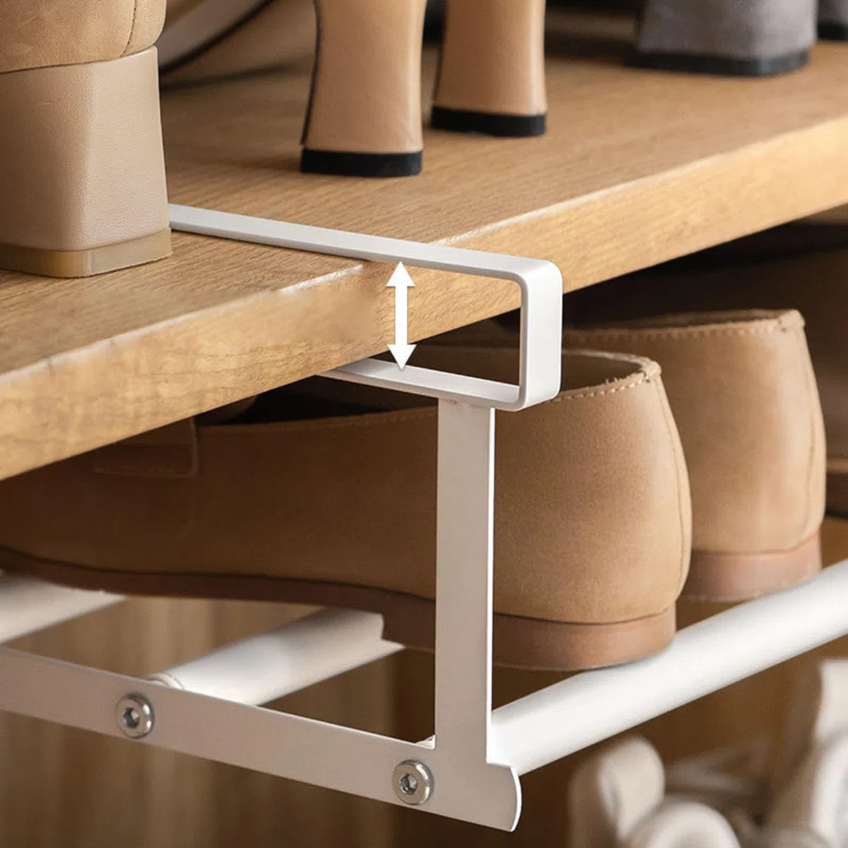Organizador de zapatos, bandeja retráctil para zapatos, soporte para zapatos, cajón de ahorro de espacio, estante divisor de cajones, bandeja retráctil en capas para zapatos, pantuflas