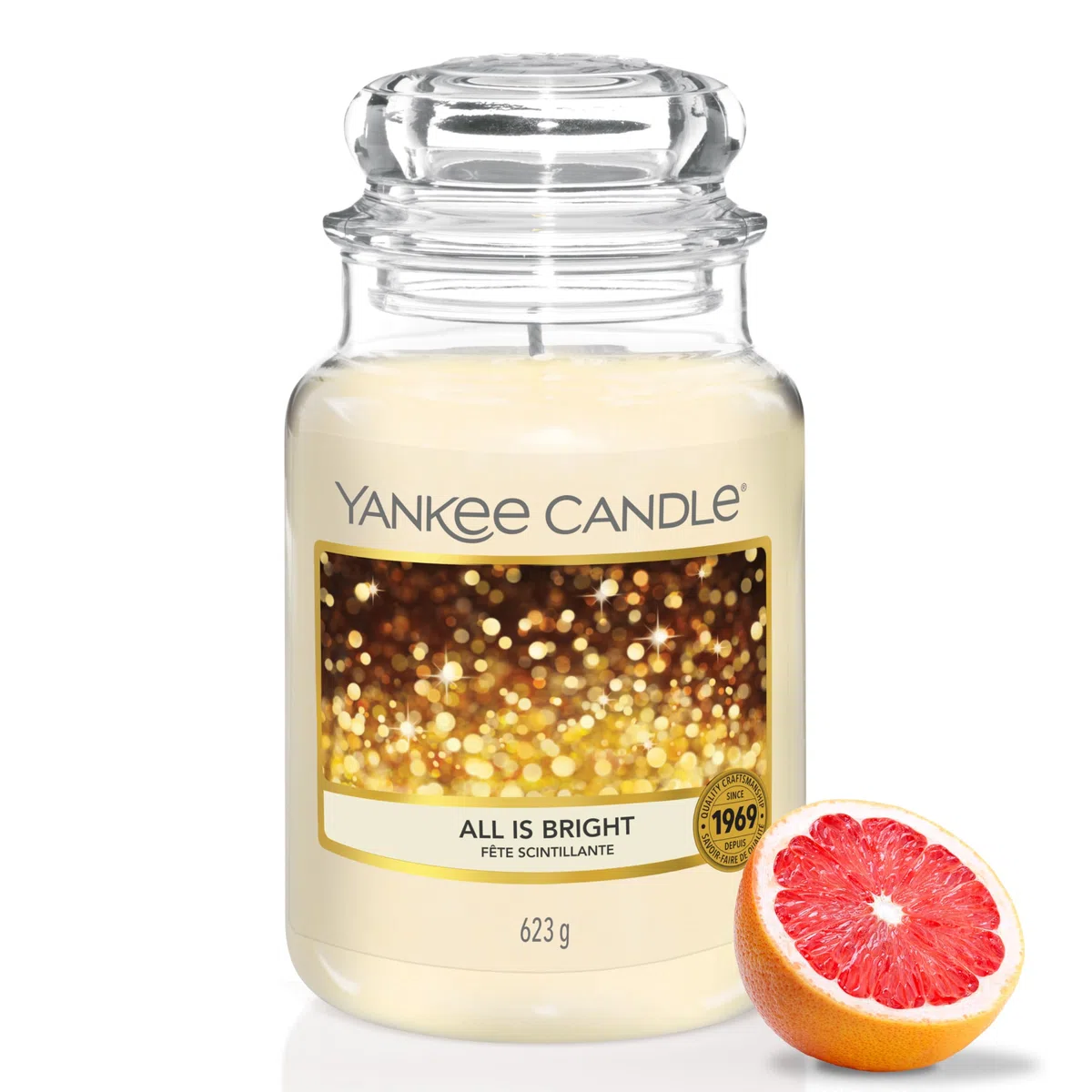 Yankee Candle Vela aromática en tarro grande de All Is Bright | Velas de larga duración: hasta 150 h | Regalos perfectos para mujeres
