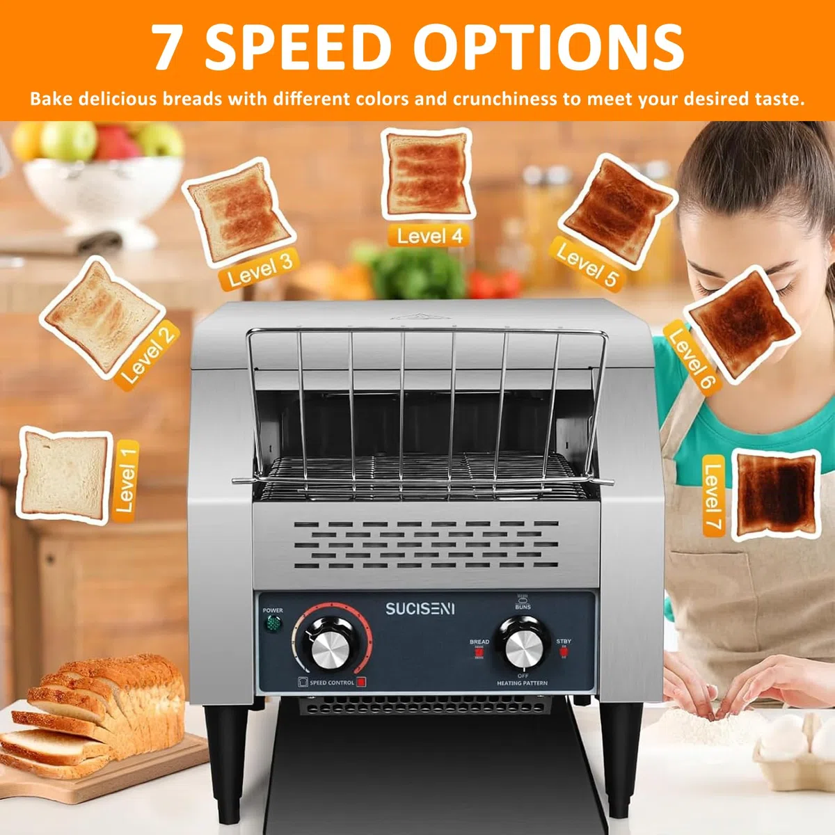 Tostadora Comercial De Cinta Transportadora, Alta Resistencia, para CoccióN De Alto Volumen, Tuesta 150/300/450 Rebanadas por Hora, para Restaurantes TT-150-220v