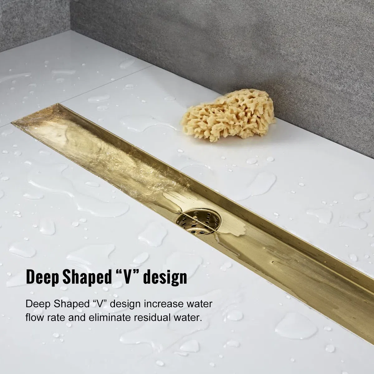 Desagüe de ducha lineal, drenaje dorado de 18 pulgadas con inserto de azulejos, panel 2 en 1, drenaje de piso de ducha dorado de acero inoxidable 304 cepillado, drenaje lineal con colador de