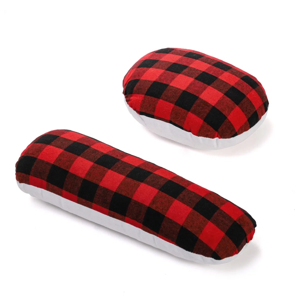 WRINGKIT Paquete de 2 jamón de sastre, juego de rollos de costura sólida, de lino y algodón, jamón de planchado de sastres para planchar, dardos, cuello, costura larga, cuadros rojos y negros