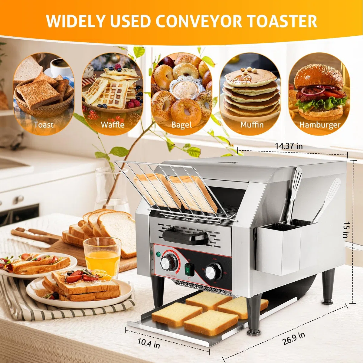 tostador comercial 300 rebanadas/hora