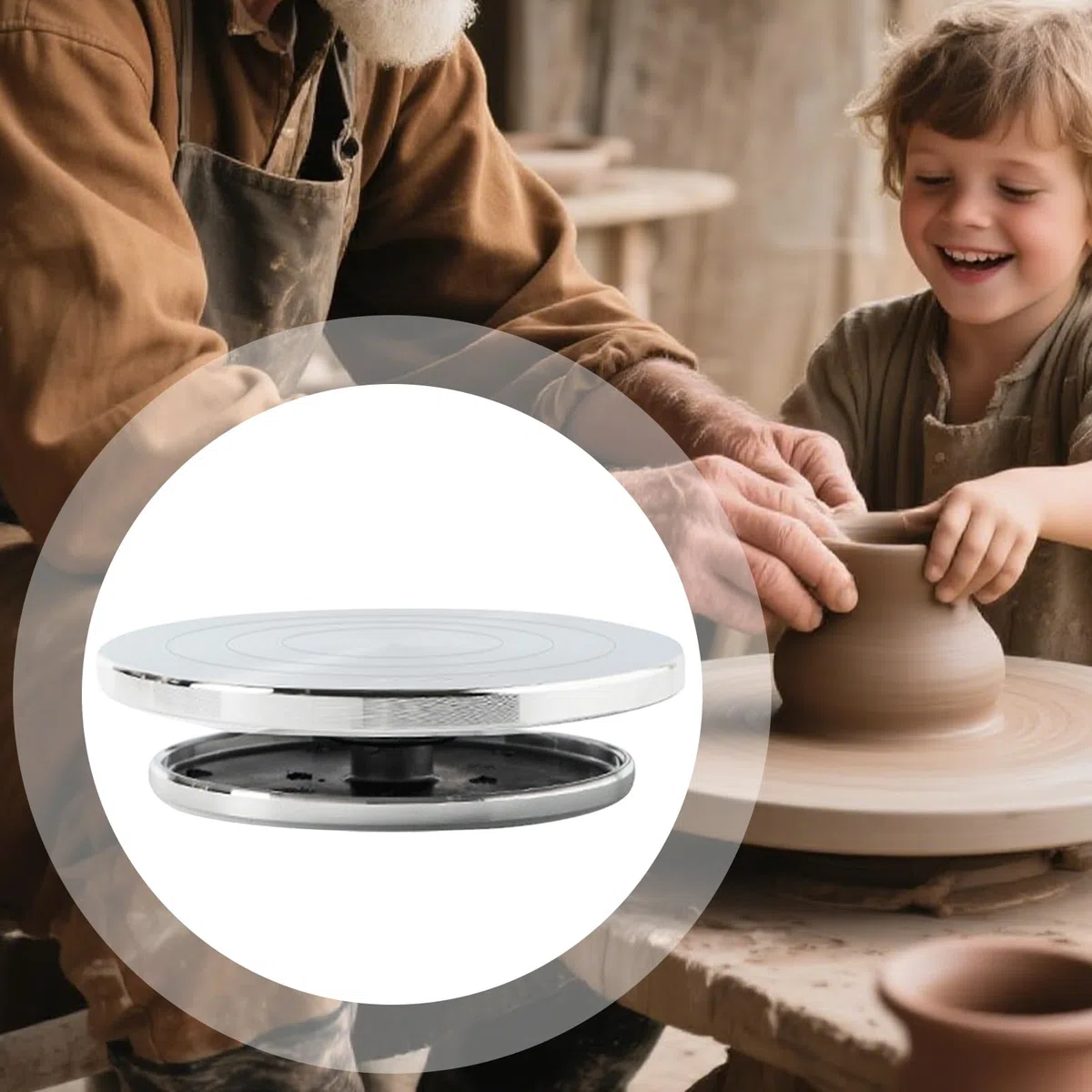 Torno De Alfarería | Torneta De Alfarería En Aleación De Aluminio - Herramienta Multifuncional Antideslizante para Elaboración de Manualidades Escultóricas en Estudio, Aula u Hogar