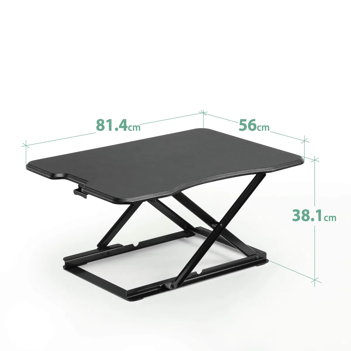 Zinus Escritorio de pie Tina de 81 cm con Altura Regulable | Escritorio | Accesorio para Transformar el Escritorio | Sin Montaje