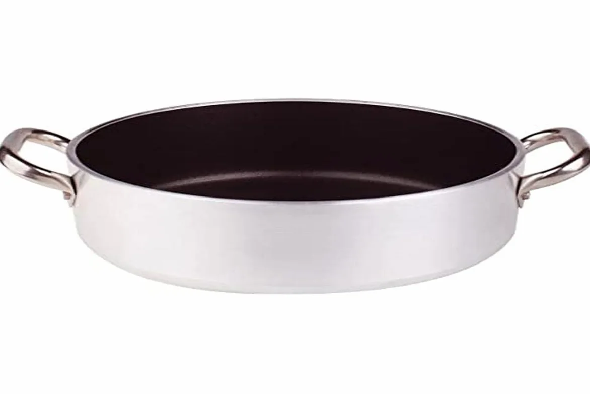 Ollas Agnelli Cacerola Baja, Antiadherente, Grosor 5 mm con Dos Asas Inoxidable