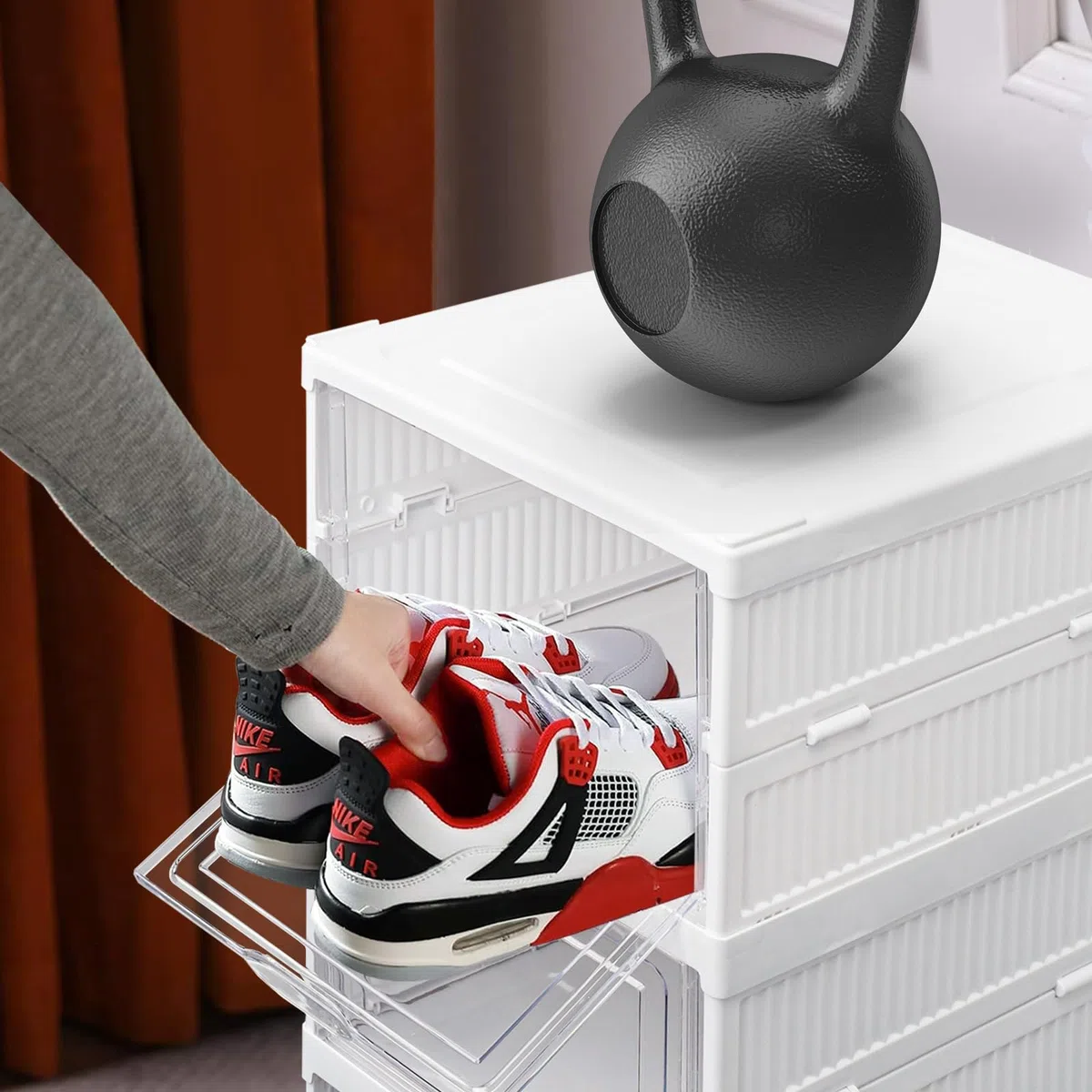 Cajas Zapatos Transparente Foldable 6 Pisos Organizador Almacenamiento Almacenaje Guardar Zapatos Shoe Boxes