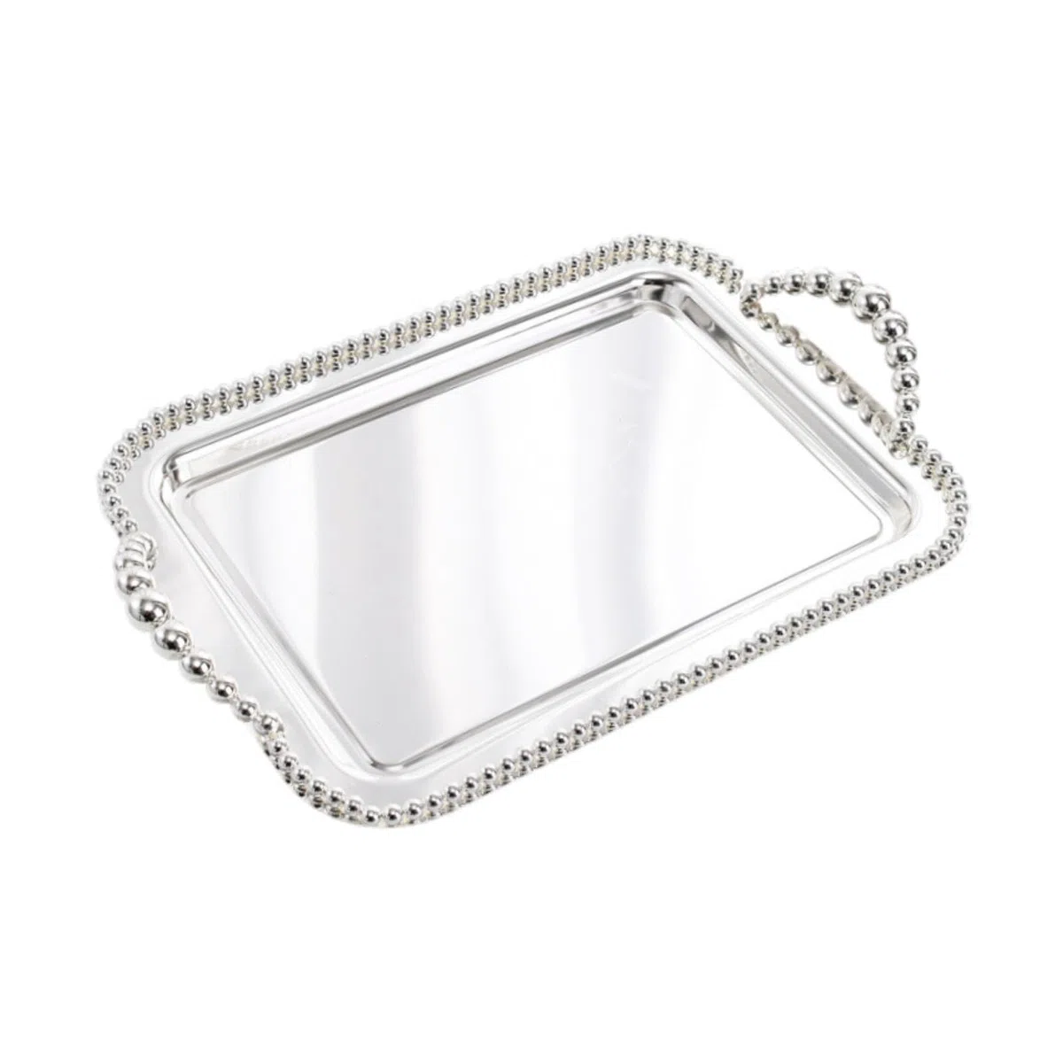 Bandeja Rectangular para Servir, Bandeja Decorativa, Elegante Bandeja para Taza de Té, Bandeja para Postres, Bandeja para Joyas, Bandeja para Alimento, Argén, Individual