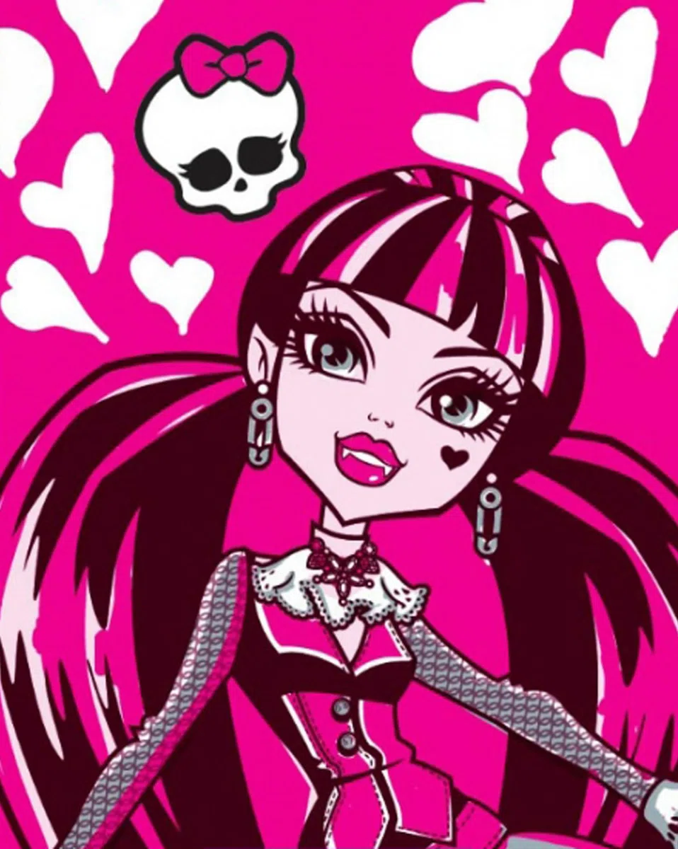 BERONAGE Manta infantil Monster High Beauty Pink 110 x 140 cm, manta de forro polar para sofá Draculaura Frankie Piedra Lagoona Blue Piraña Neptuna a juego con ropa de cama
