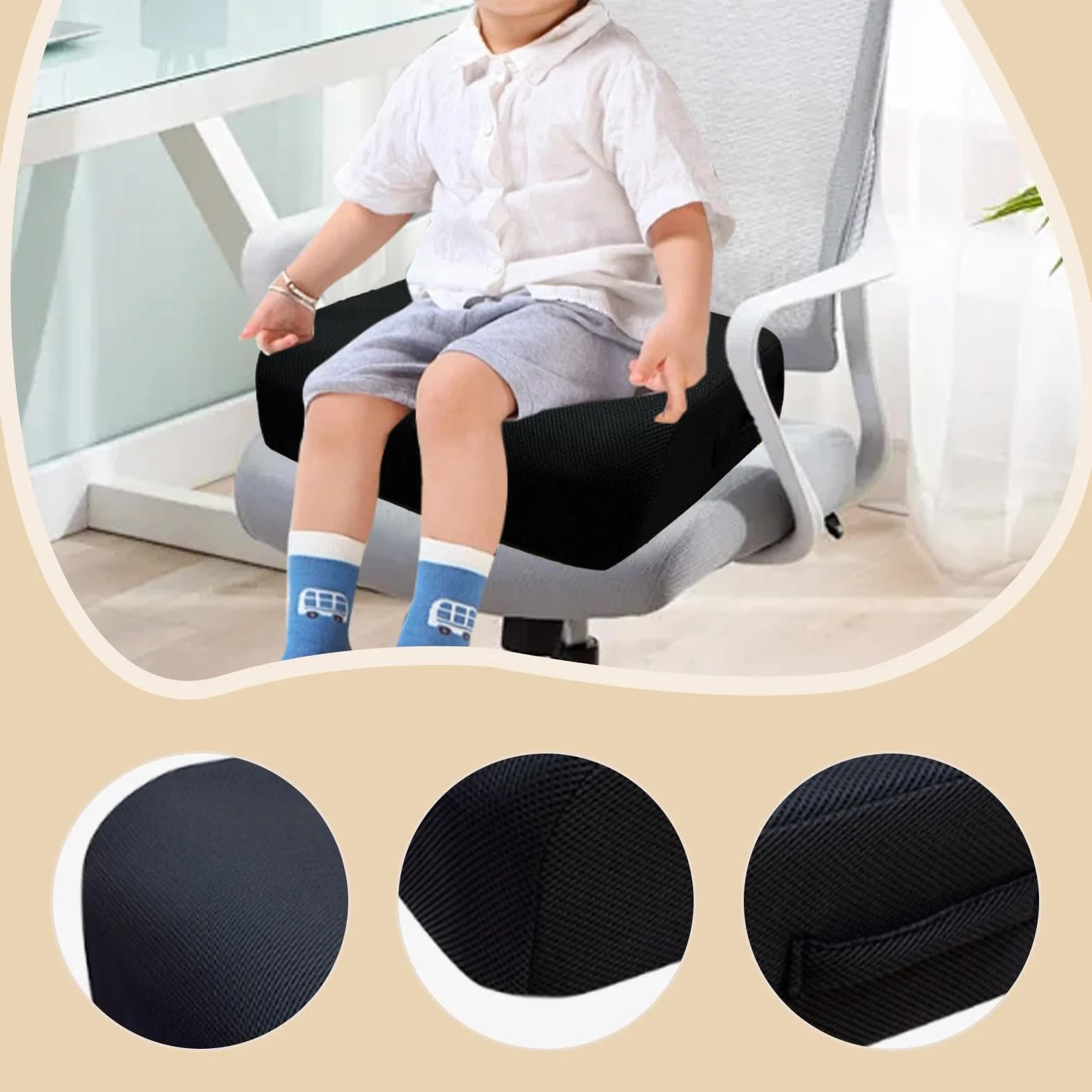 Asiento ergonómico para silla de oficina, cojín de malla versátil para sentarse durante mucho tiempo, cómodo y cómodo cojín de asiento de avión para apoyo postural para el trabajo y el ocio