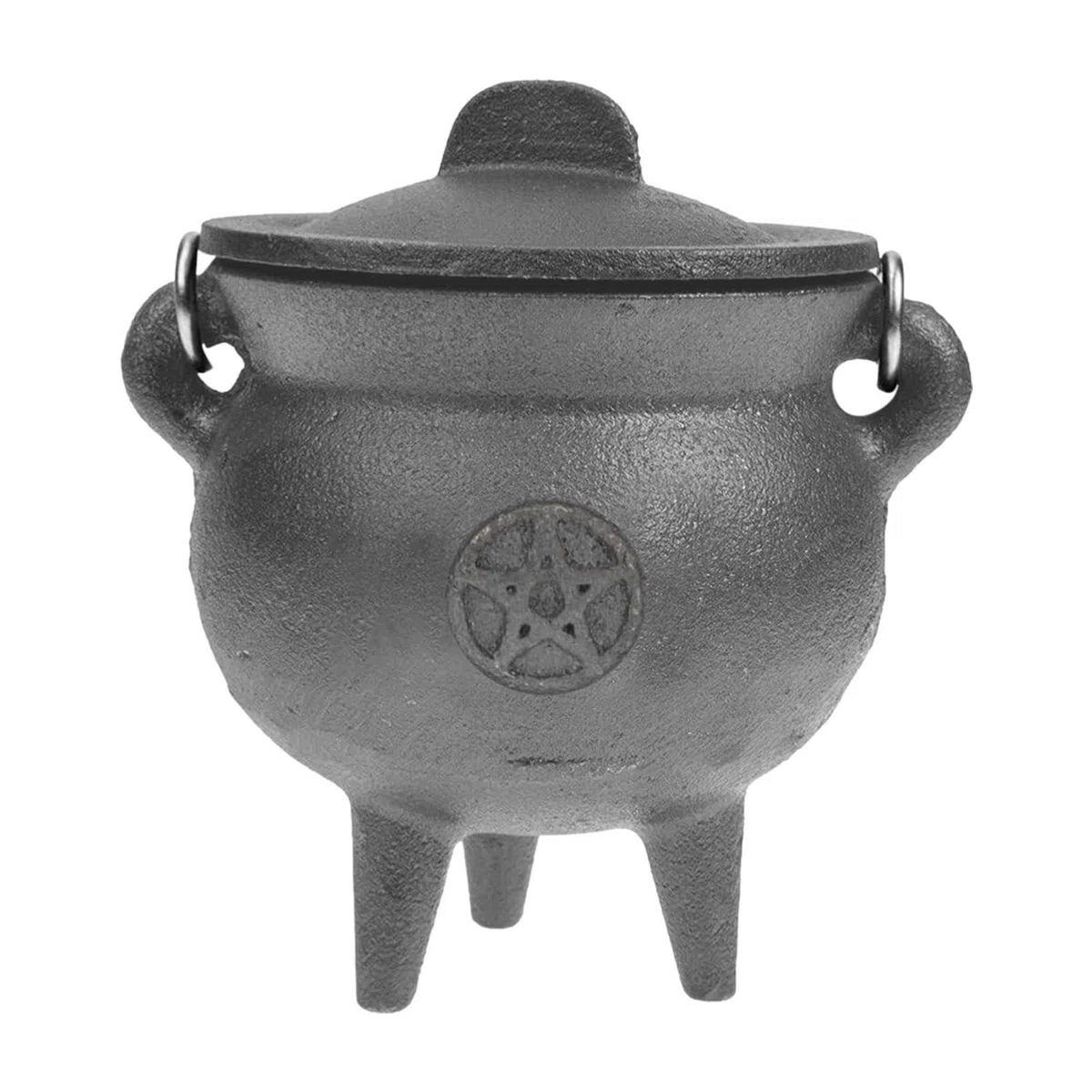 Caldero De Halloween – Caldero De Hierro Fundido con Tapa Y Mango, Hervidor De Caldero Negro, Olla Grande De Poción Espeluznante para Fiesta, Caldero De Bruja Decorativo Negro, Decoracio