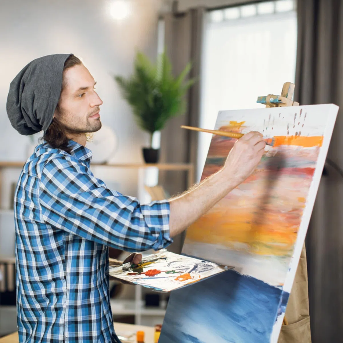 Koncci Lienzos para Pintar, Set de 2 (50x70CM) Algodón sin Ácidos Lienzo con Marco, Canvas para Pintar, Lienzos para Pintura al Acrílico, Oleo, Acuarela, Niños, Principiantes, Artistas
