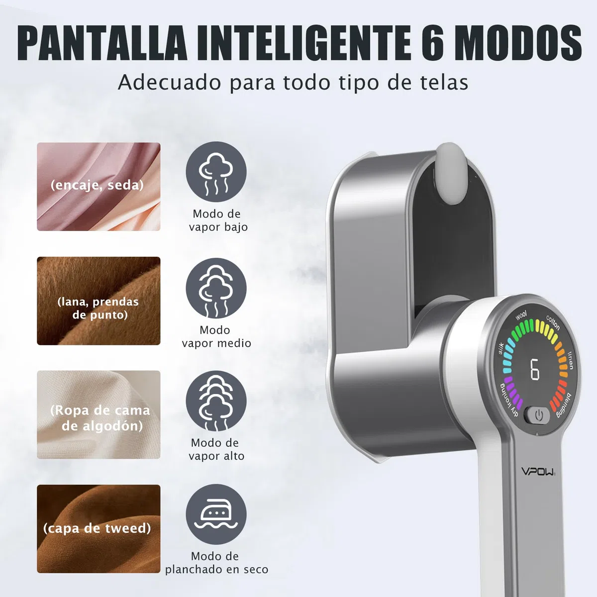 Plancha Vertical Vapor Planchas Viaje: 1200W Steamer Portátil de Mano para Horizontal y Vertical Calentamiento Rápido - Mini Planchas Modo de planchado en seco y 5 Modos de Vapor - Para Hogar y Viajes