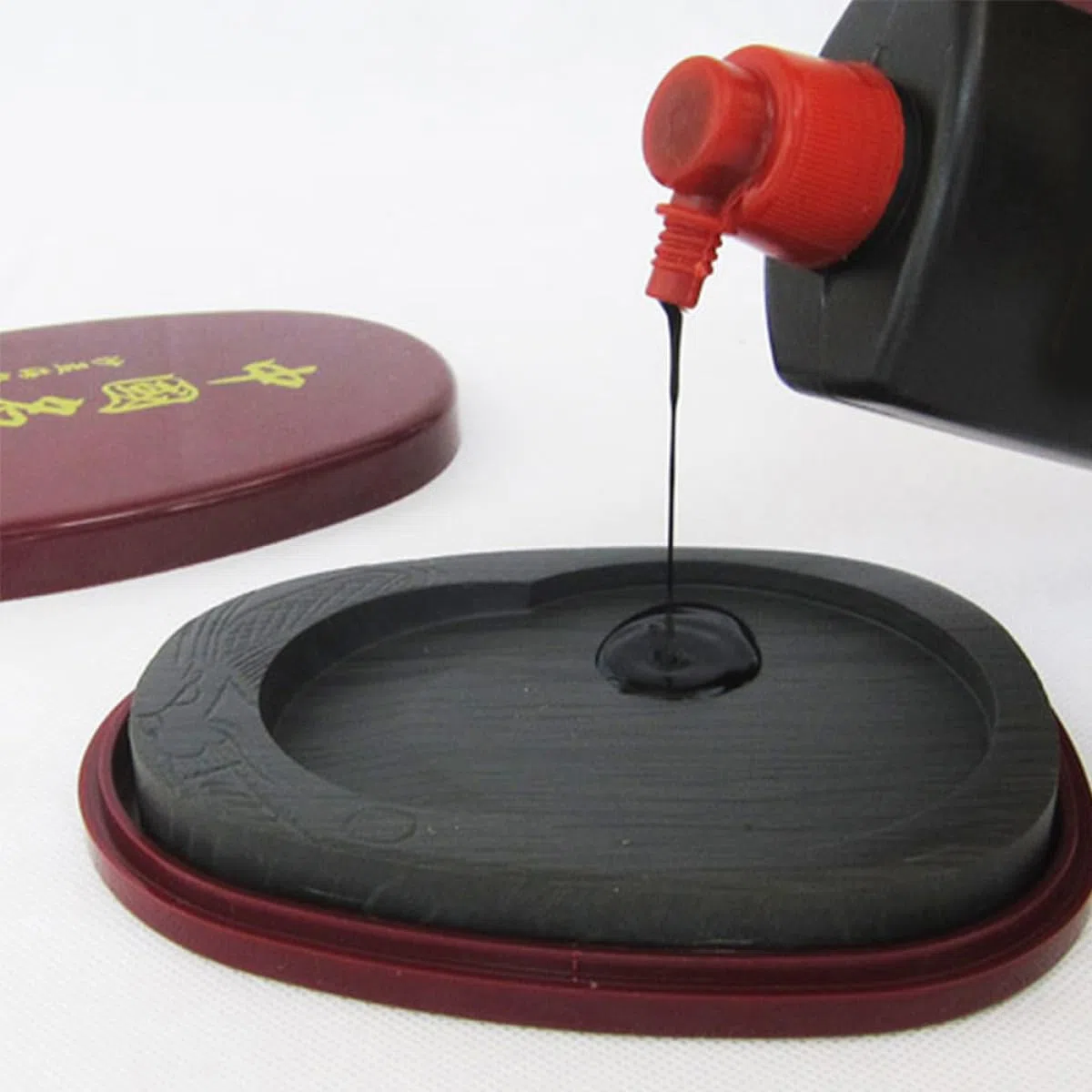 ABOOFAN Piedra de Tinta para Caligrafía Compacta y Fácil de Almacenar Tapa, Herramienta Adecuado para Estudiantes y Profesores en Pintura China y Caligrafía