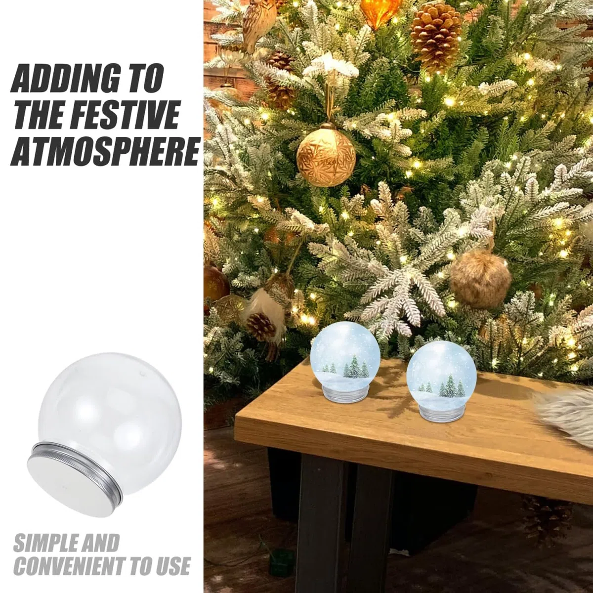 4 unidades de globos de nieve transparentes para manualidades, suministros de bricolaje, artesanías para hacer suministros de Navidad, accesorios de aluminio transparente