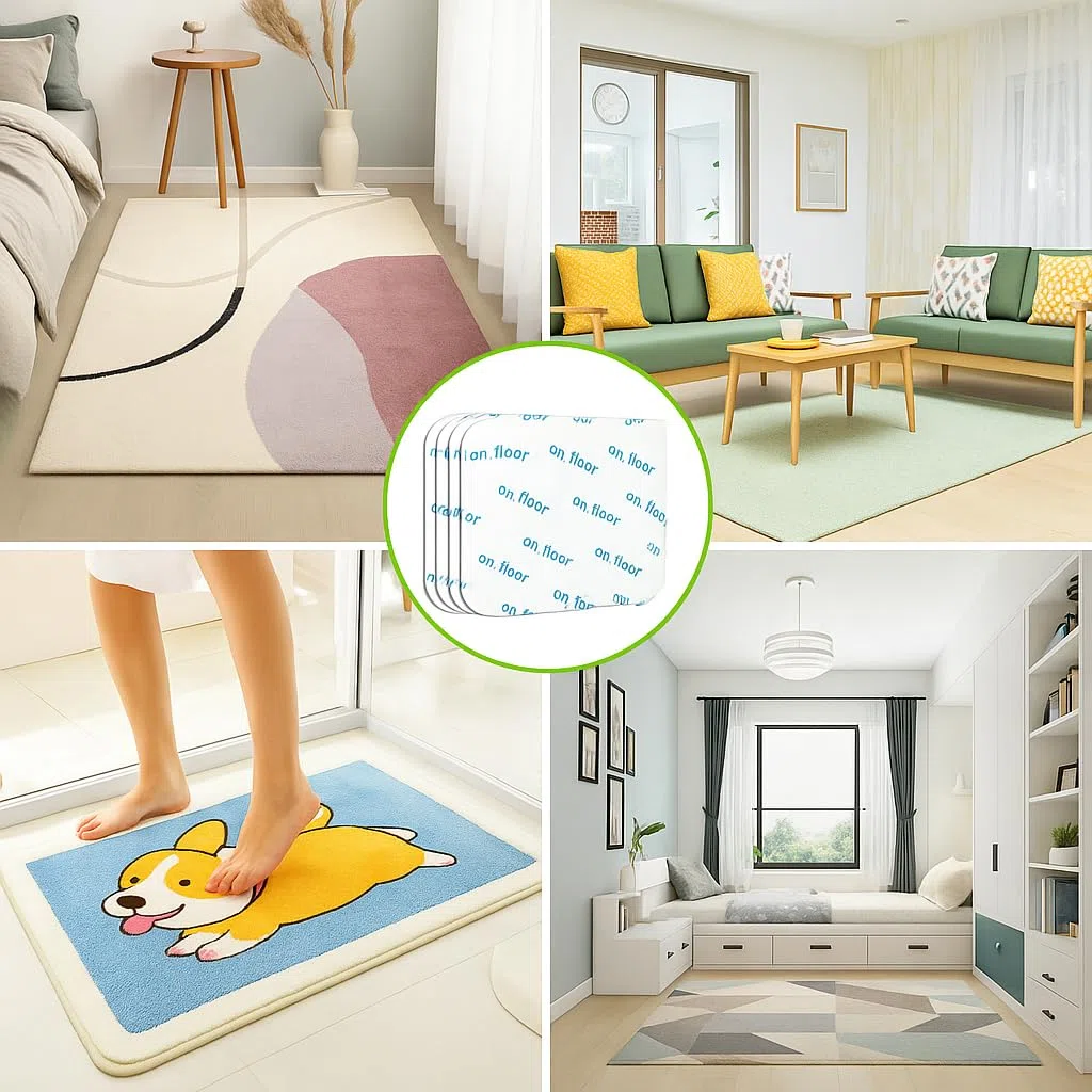 Almohadillas antideslizantes para alfombras, juego de 12 unidades, antideslizantes, lavables, reutilizables, sin residuos, recortables, para suelos lisos