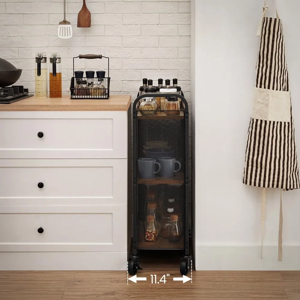 Carrito utilitario de cocina rodante con ruedas, isla de rage móvil para nización, muebles de cocina multifuncionales, carrito auxiliar de fácil movimiento
