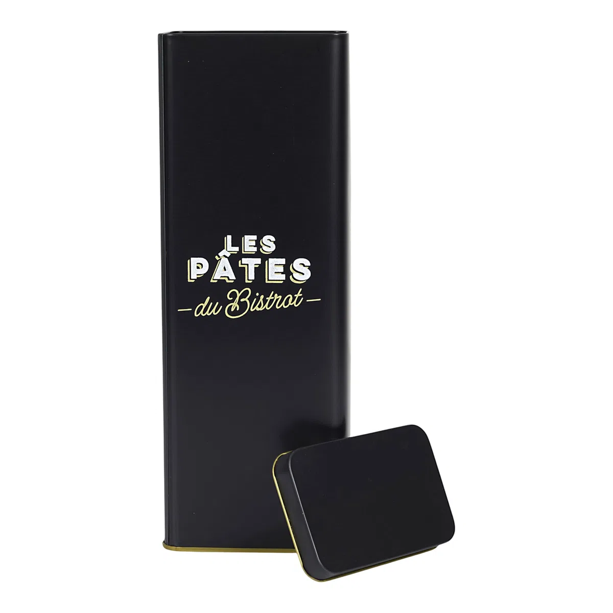 COOK CONCEPT - BT6828 Caja de Metal para Espaguetis Bistrot - Diseño Elegante - Protección Hermética - Capacidad Generosa - 12 x 30 cm - Color Negro, Verde, Beige