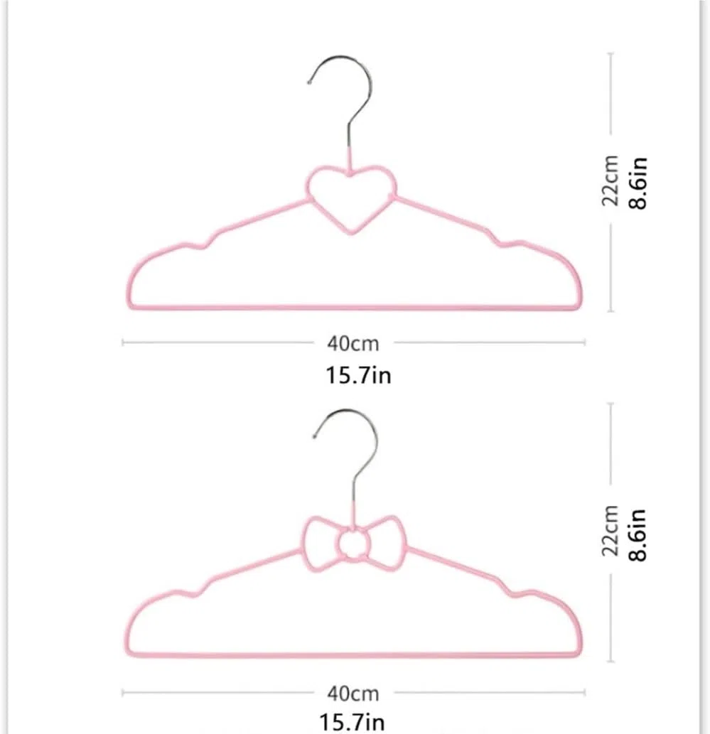 Perchas De Ropa Rosa, Perchas Ligeras Que Ahorran Espacio, Perchas Antideslizantes para Ropa, Perchas para Adultos para Vestido De Chaqueta para Sudadera(Bow Style,20pcs)