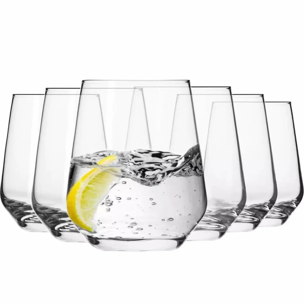 Krosno Vasos de Agua Jugo Tumbler | Conjunto de 6 Piezas | 400 ML | Splendour Collection | Perfectos para Uso en Casa, Restaurante y en Fiestas | Apto para Microondas y Lavavajillas
