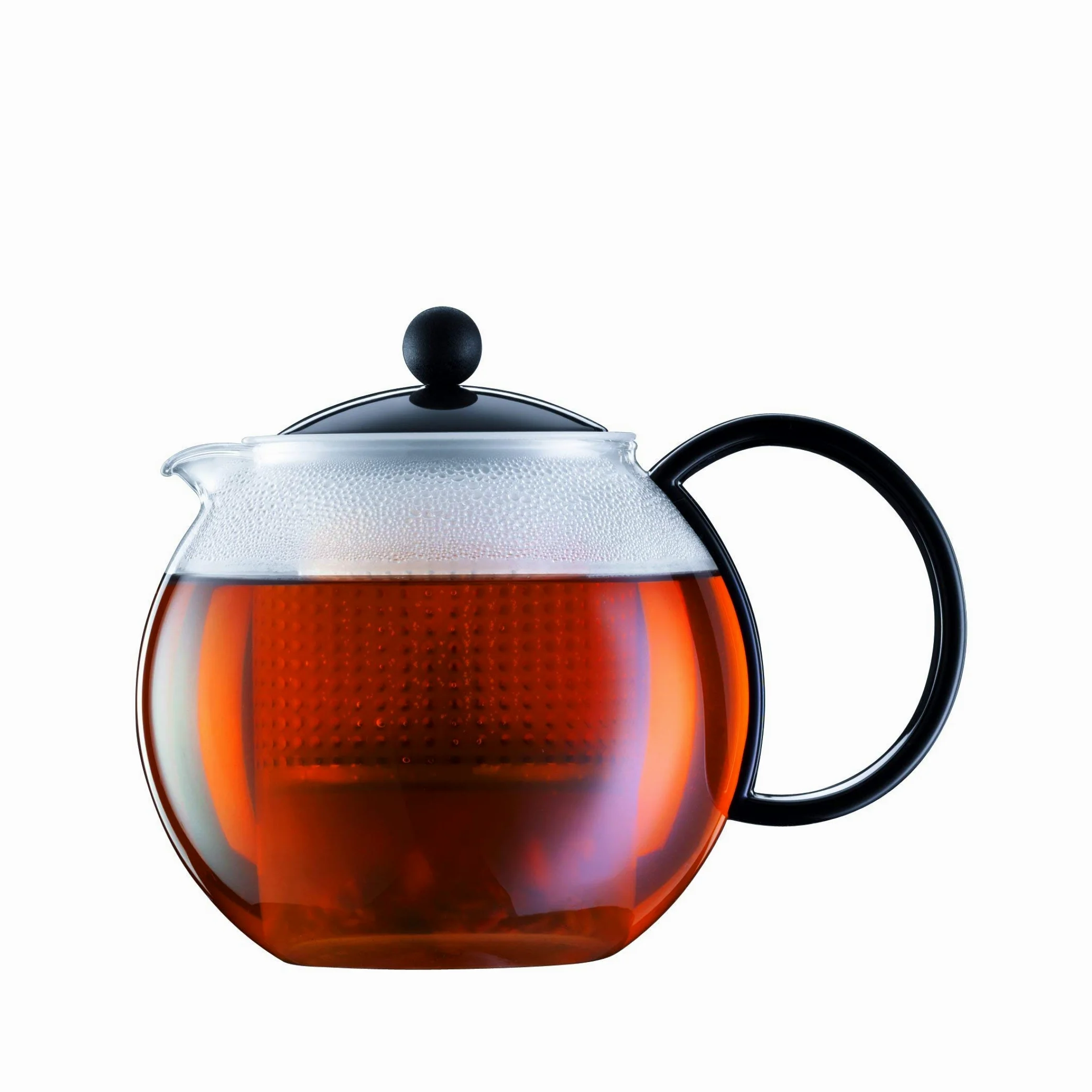 Bodum Assam - Tetera con colador de plástico y Tapa de plástico, 0,5 l., Color Negro