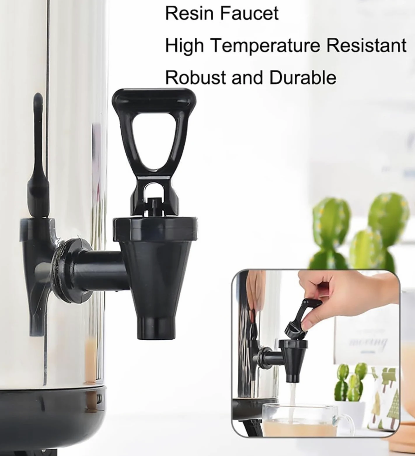 Dispensador de agua caliente aislado de acero inoxidable con grifo, urna de bebidas de gran capacidad para fiestas y catering