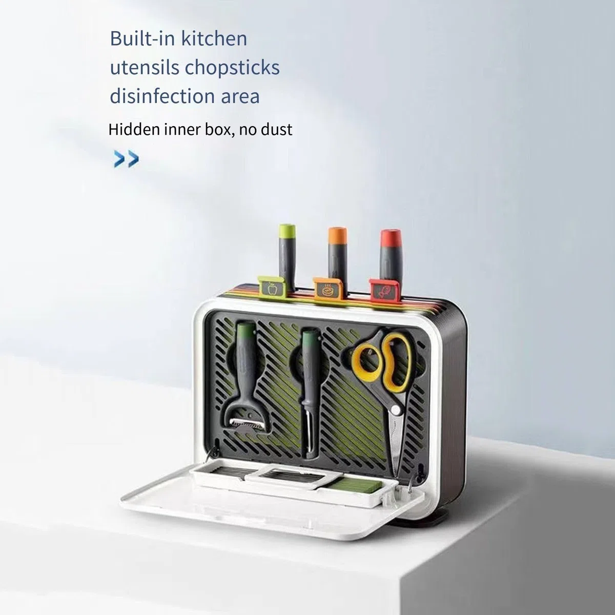 Máquina de desinfección para tabla de cortar, soporte desmontable para secadora de aire caliente para desinfectar cuchillos y utensilios de cocina