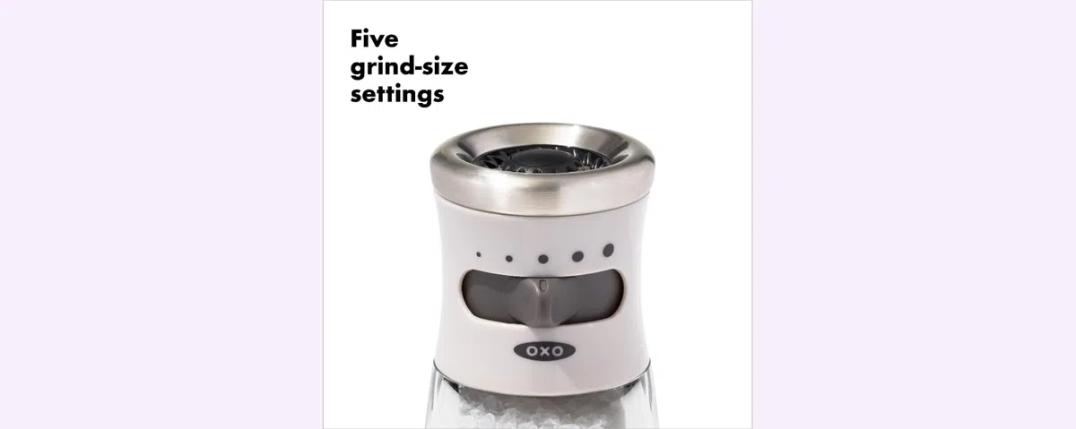 OXO 11312400 Good Grips - Molinillo de sal contorneado, cerámica, gris