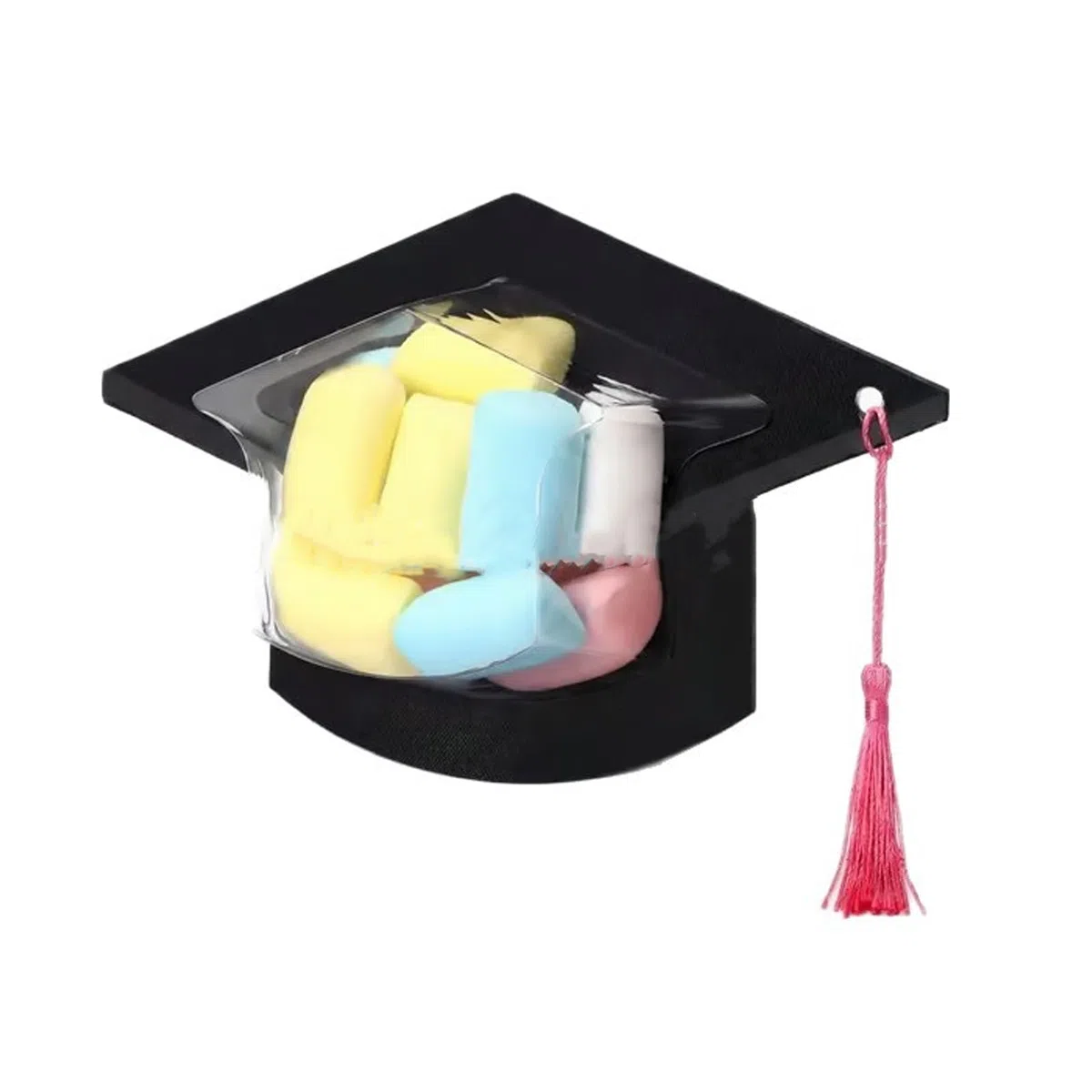 Con tarjeta de felicitación, soporte de plástico para caramelos de chocolate, caja de golosinas para fiestas de graduación, juego de tarjetas de manta de dulces