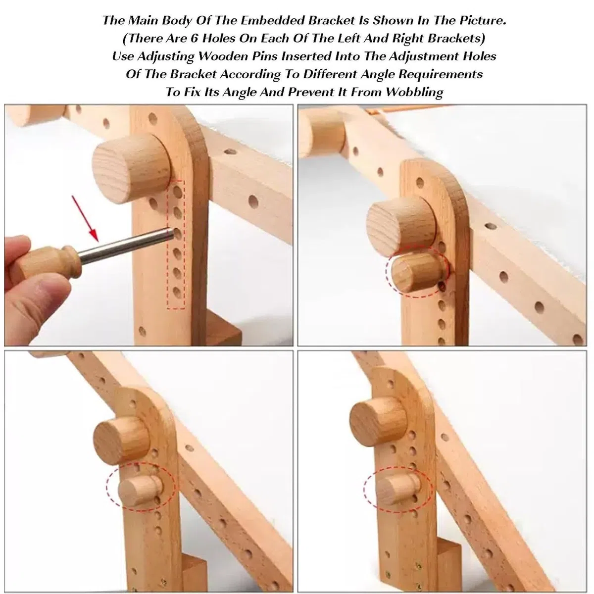 Soporte Bastidor De Bordado Madera, ahorrador de espacio, con ángulo | Soporte para Bordado Regalo Cumpleaños y Práctico Esposa, Abuela, Principiante, Experto