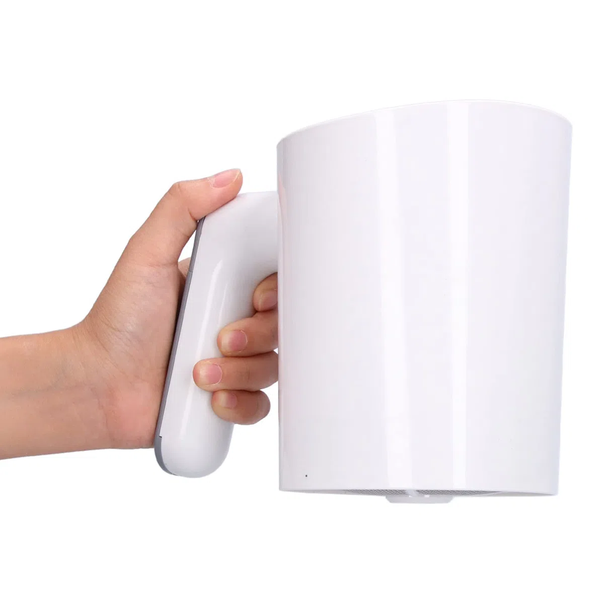 Nikou Tamiz de Harina Eléctrico de Mano, Tamiz de Polvo Blanco con Forma de Taza Eléctrica Portátil, 2 Modos de Uso, para Hornear En Casa, Harina, Azúcar Glaseado