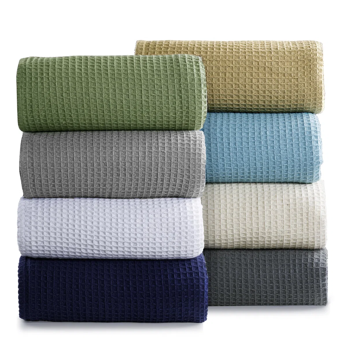 Manta de algodón Puro, Tejido de gofre, tamaño Individual Individual XL (90 x 60 Pulgadas), Color Blanco, Suave, Ligera, Transpirable, para Todas Las Estaciones, Manta térmica de