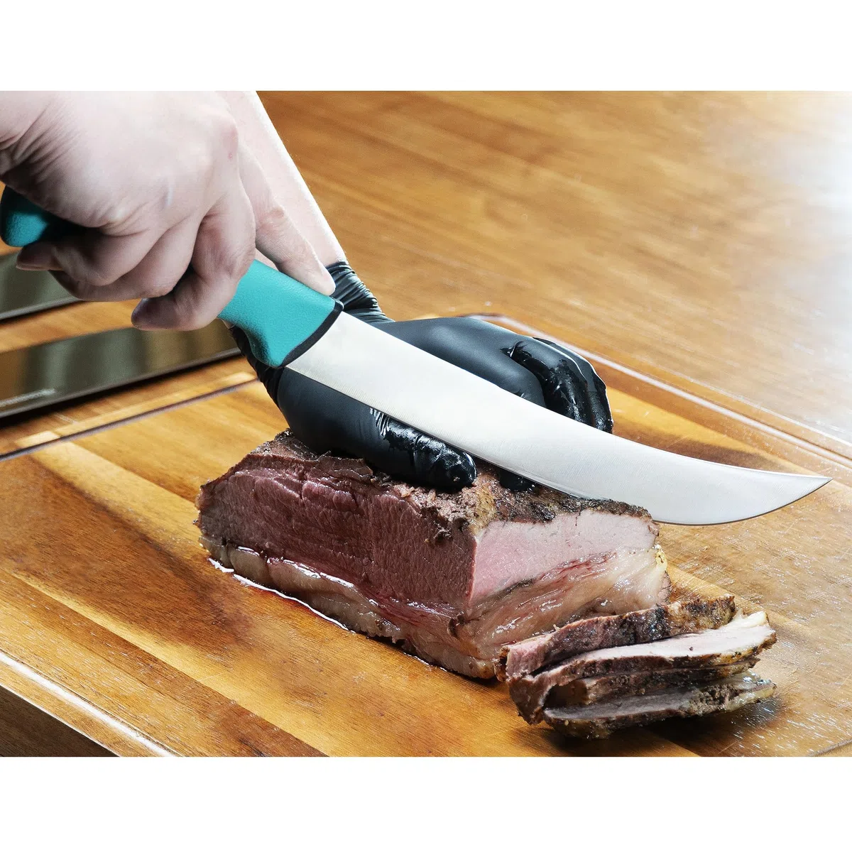 YOUSUNLONG Cuchillo de carnicero curvo - 255 mm - Hoja de acero al molibdeno con alto contenido en carbono - Cuchillo de carnicero - Mango ergonómico antideslizante