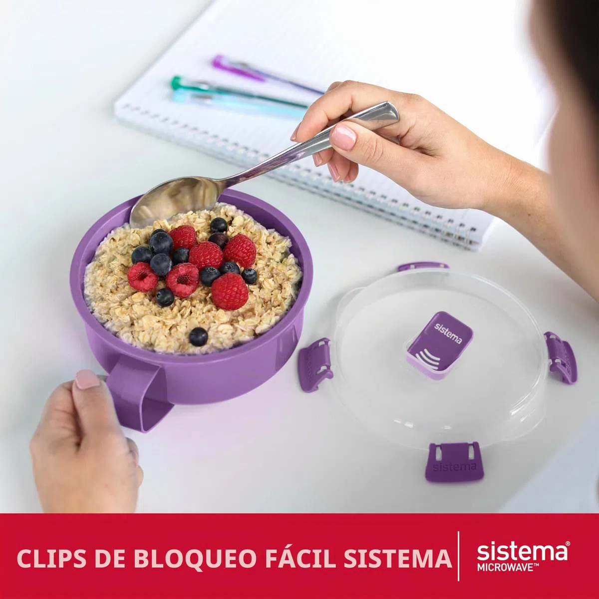 Sistema Recipientes para microondas | Taza para sopa para microondas, bol para gachas y bol para fideos | Recipientes para microondas con válvulas de liberación de vapor | Sin BPA | 3 unidades