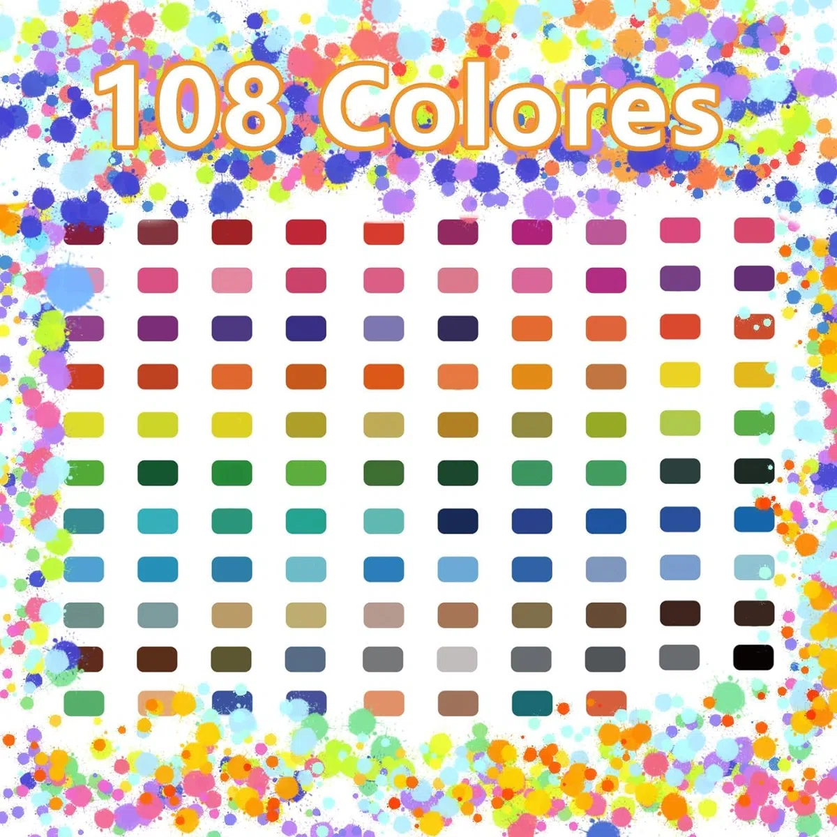 Rotuladores Lettering 108 Colores, Punta Pincel, Doble Punta Fina, Kit para Adultos, Mandalas, Graffiti, Caligrafía, Dibujar, Acuarelables Profesionales