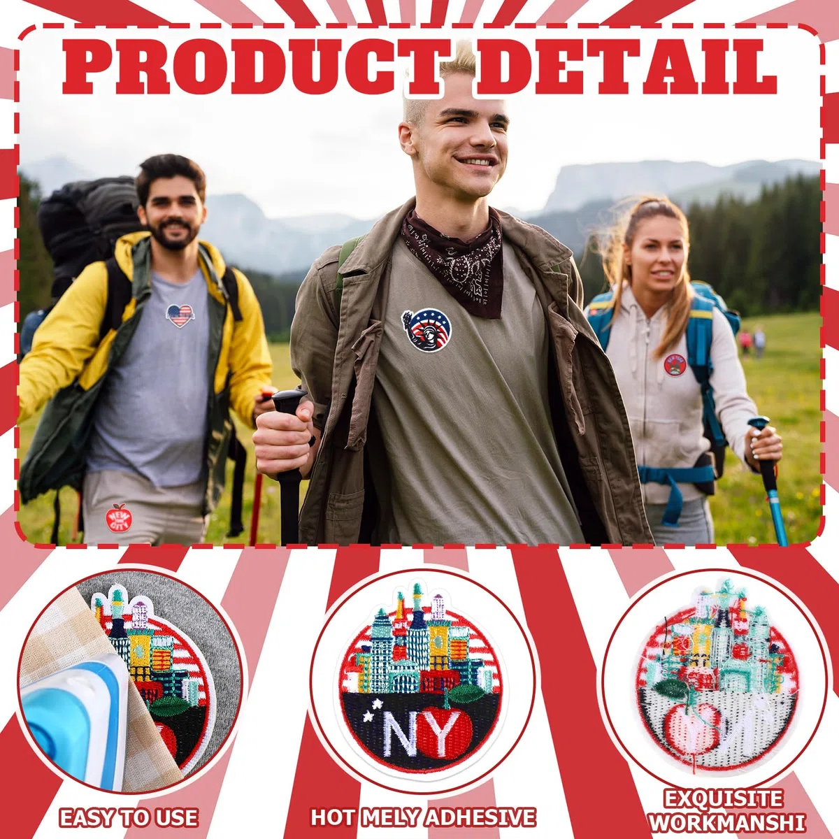 Tigeen 48 parches de chenilla para planchar de la ciudad de Nueva York, parches bordados a granel para sombreros, ropa, apliques para coser, accesorio de bricolaje para mochila, pantalones, jeans
