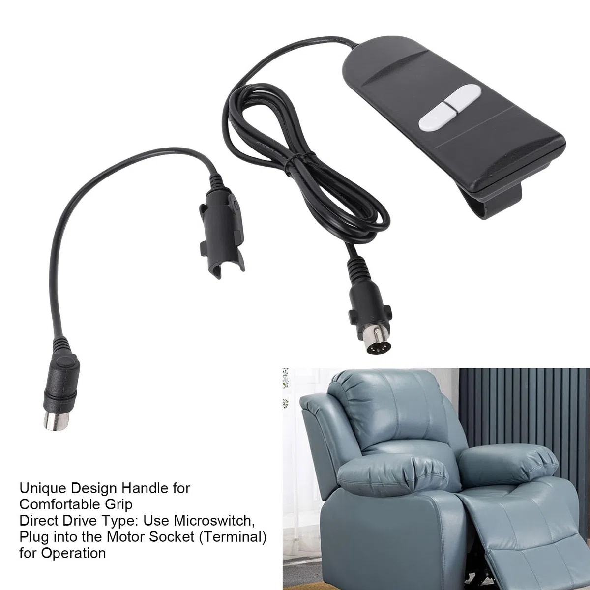 TOPINCN Reemplazo Remoto de Silla Elevadora, Sillón Reclinable Eléctrico de 2 Botones, Control Manual, Sillón Reclinable de Elevación Universal, Mando a Distancia, sofá Eléctrico