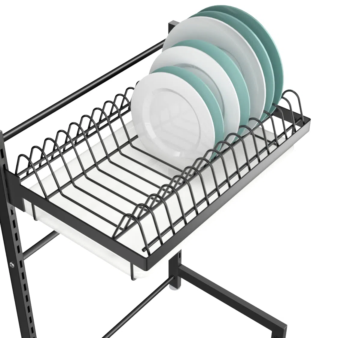 Luchs - Escurreplatos para platos/escurreplatos/estante para secar/especias/soporte para platos/organizador de cocina con rejilla de goteo (3 niveles)
