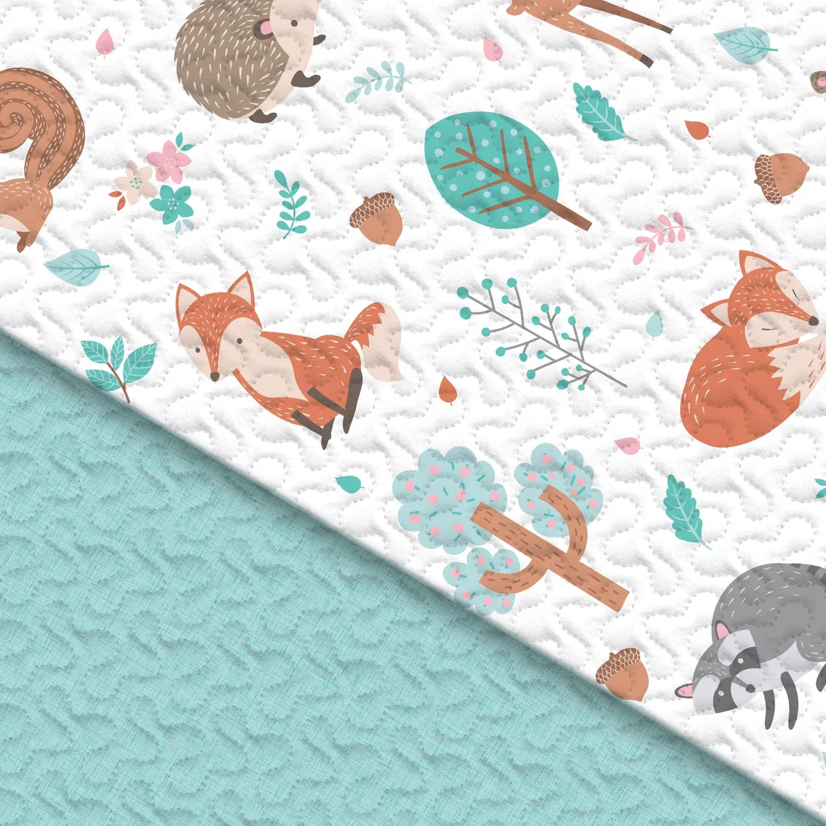 Victorio & Lucchino Colcha Infantil de Verano y Primavera. Ligera Colcha cubrecama de Microfibra. Incluye Funda de cojín. (Bosque con COJÍN, Cama 105cm)
