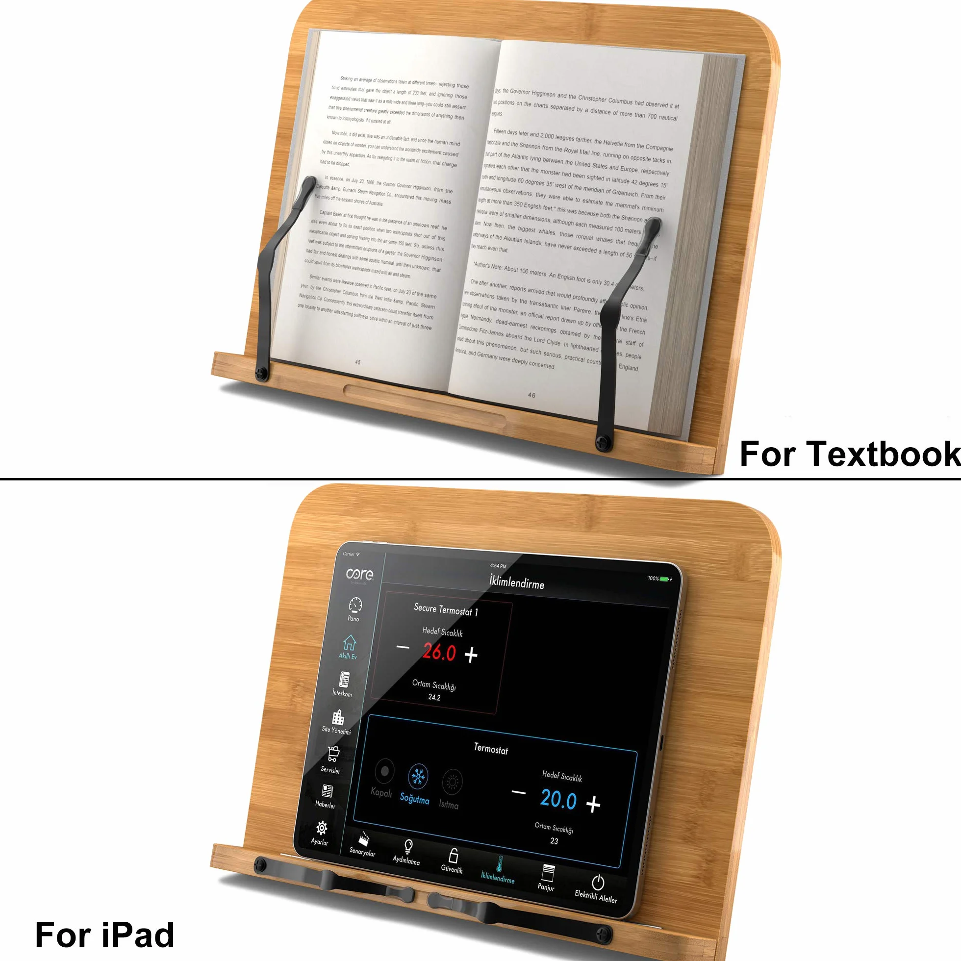 READAEER Soporte de Libro para Lectura, Bambú Natural, Elige para los lectores