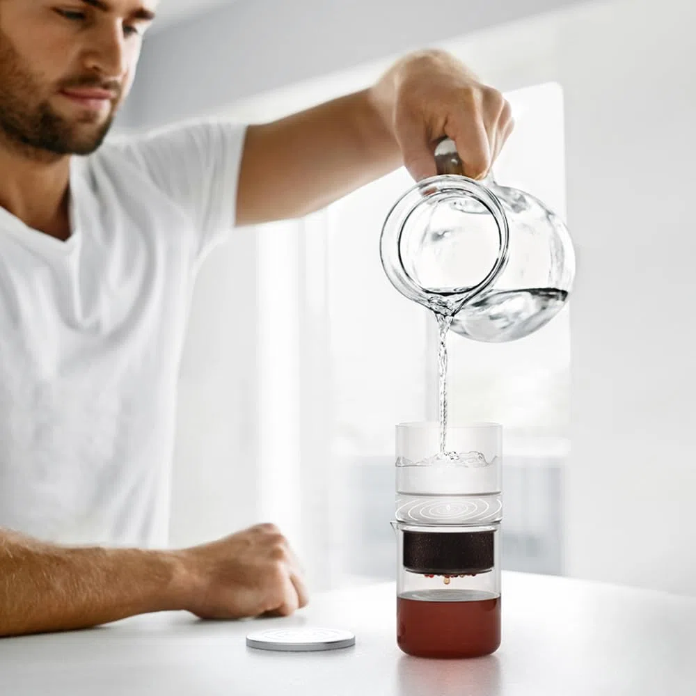 Cafetera de Goteo en Frío con Filtro Acero Inoxidable, 300ml Goteo para Café Fríos, Cafés Frío por Goteos, Cafetera de Goteos Coffee para Té y Café Helado, Fácil de Usar y Limpiar