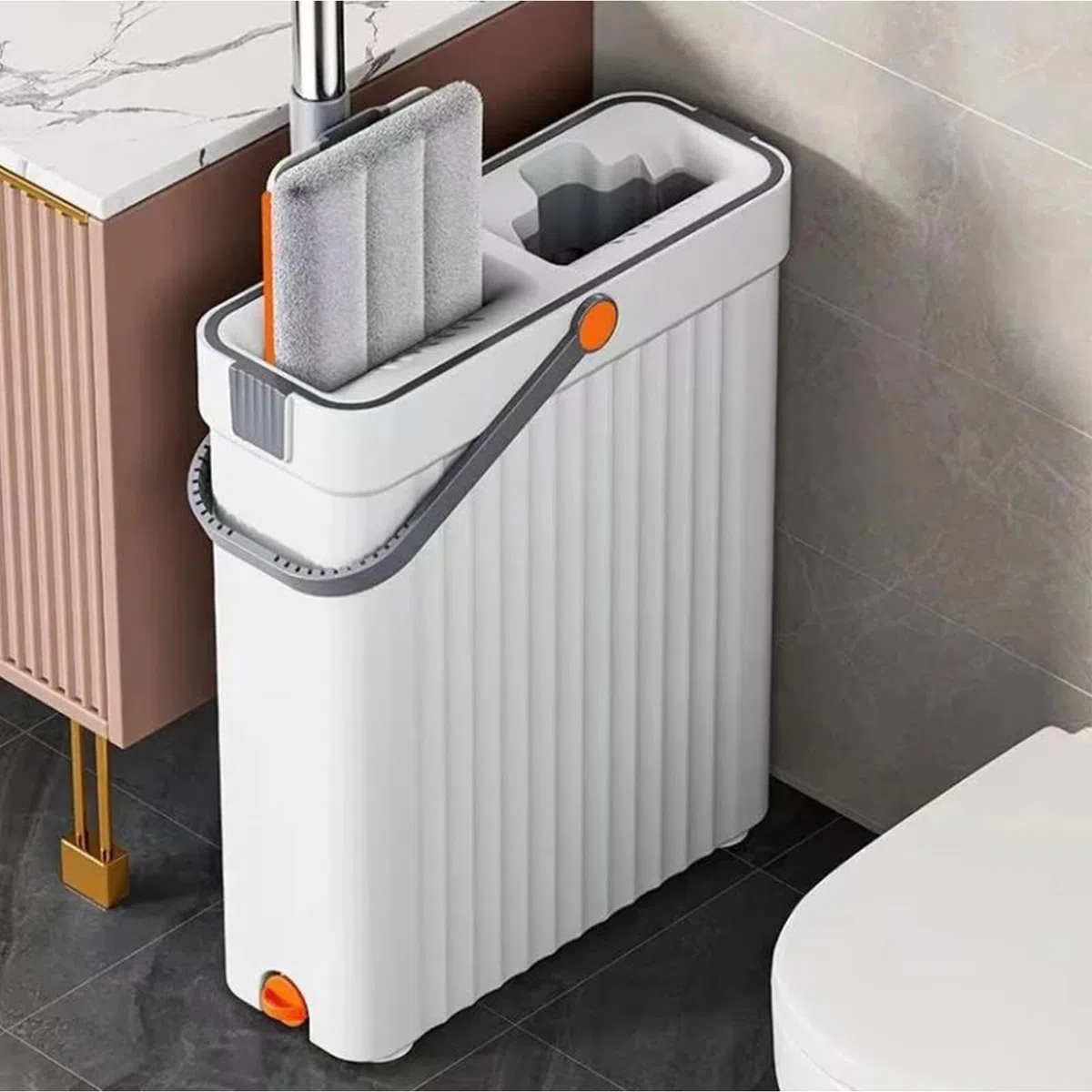 Juego de Fregona y Cubo Utensilio De Limpieza Doméstico Húmedo Y Seco con 4 | Limpiador De Suelos Y Balde Para la Limpieza de Mármol Baño Sala de Estar Ventana y Dormitorio en