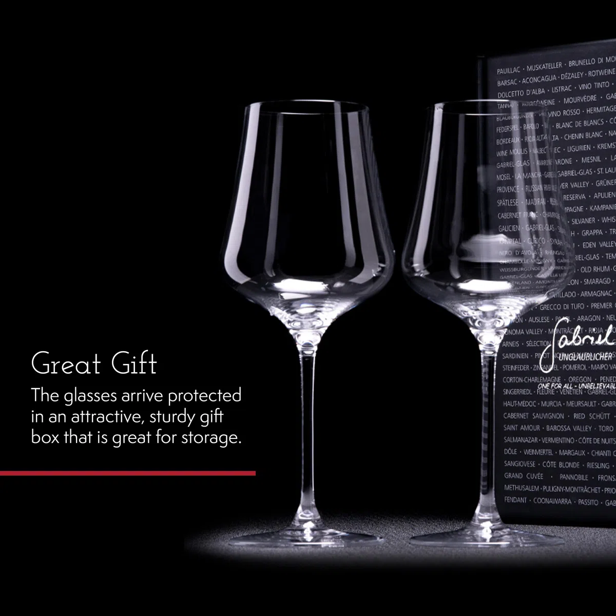 Gabriel-Glas StandArt - Copas de vino de cristal, juego de 4 con cajas de regalo, copa de vino universal de alta calidad para vino tinto y blanco, aptas para lavavajillas, sin plomo, 16 onzas