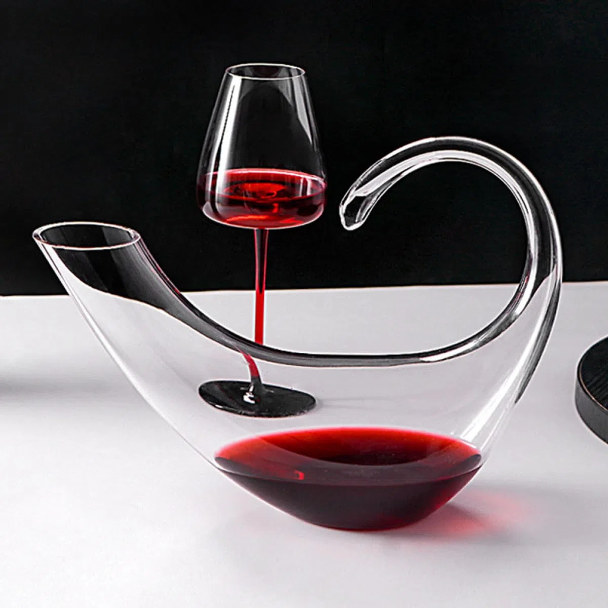 Decantador de Vino Tinto de Cristal Transparente Jarra para Servir Ml Dispensador Práctico para Uso Doméstico Suministros para Cata y Bebida de Vino