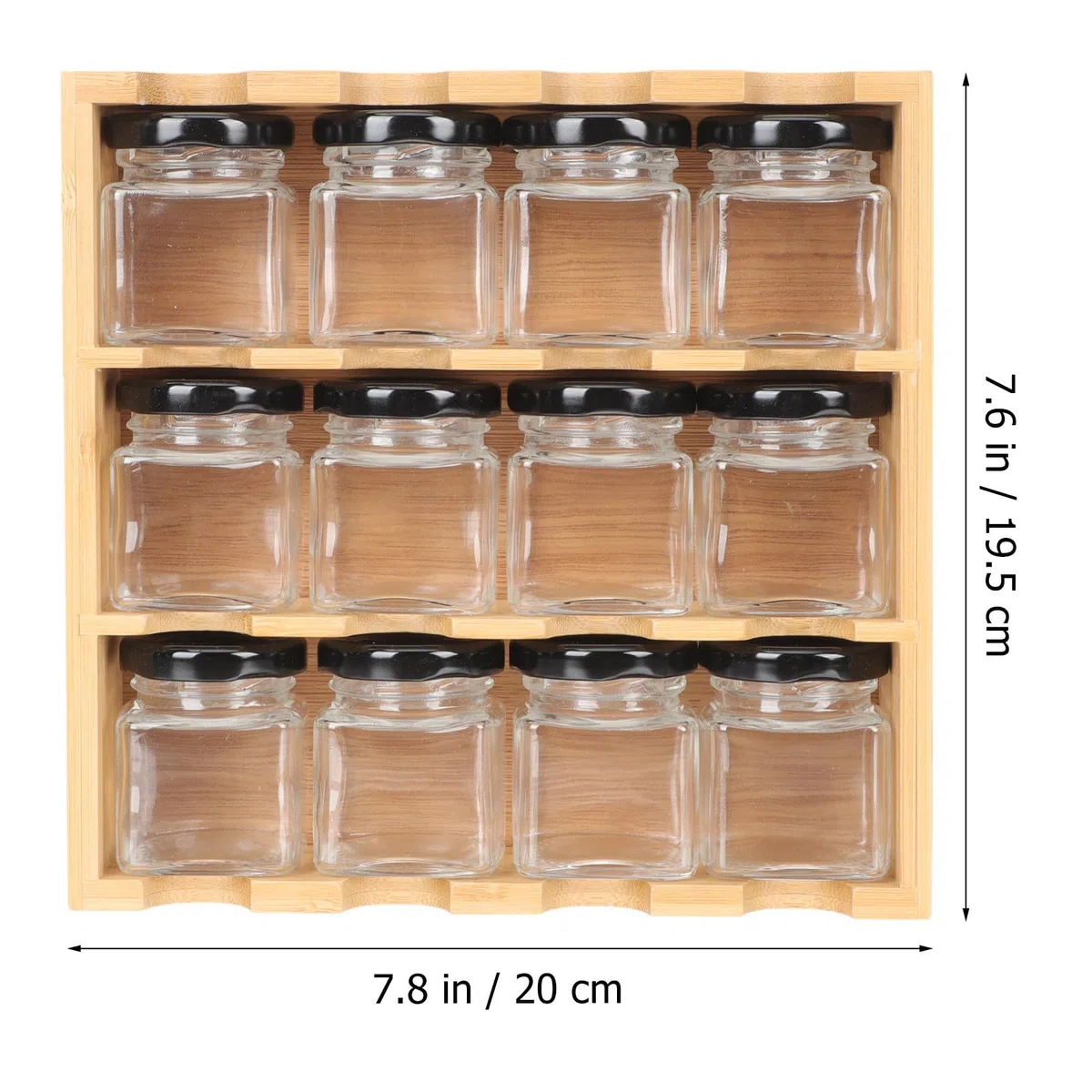SHINEOFI Soporte Versátil para Especias de Madera y Vidrio Estructura de Múltiples Capas para Organizar Botes de Condimentos en Cocina, Adecuado para Almacenamiento
